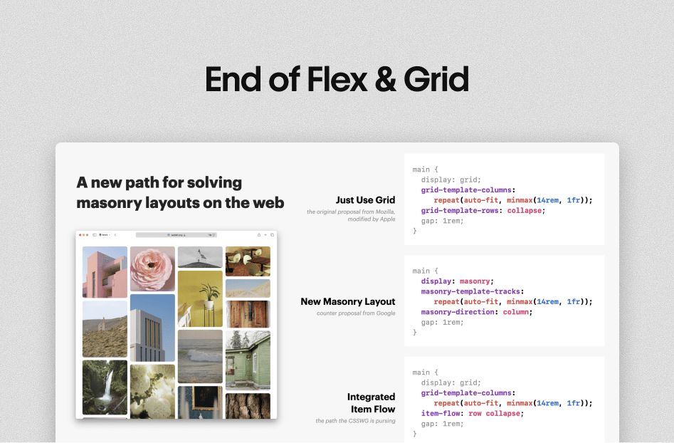 Image représentant les différents possibilités de flux d'éléments